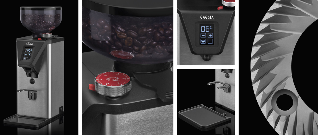 Design and materials of the Gaggia MDF 55 coffee grinder